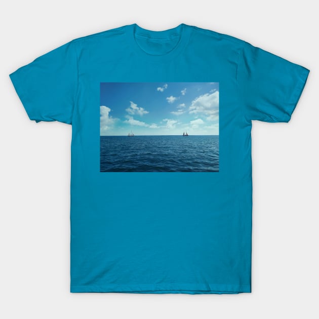 two boats floating T-Shirt by psychoshadow